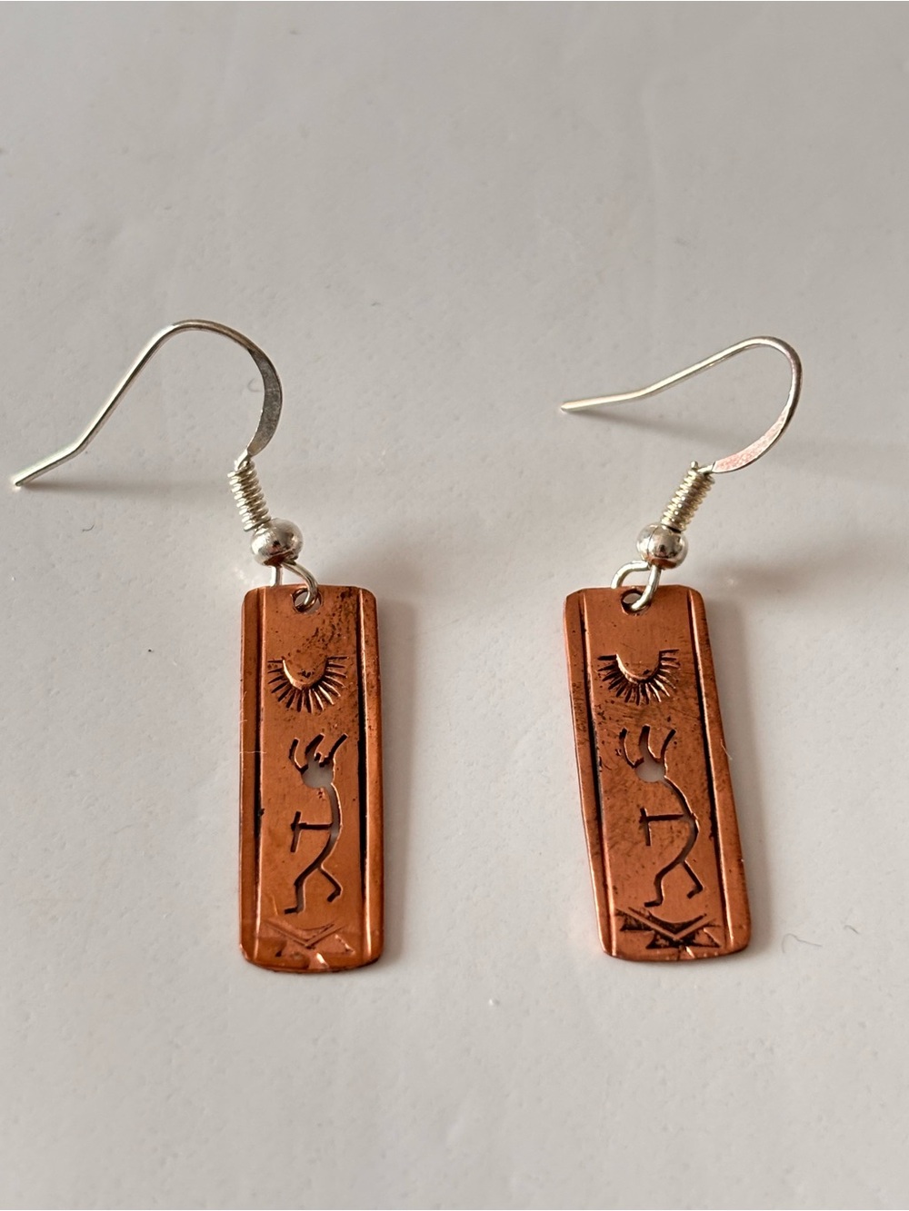 🌷5/25$ Handmade tribal copper drop earrings